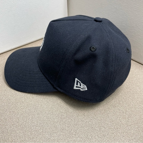Men’s New Era x Culture Kings 9Forty A Frame Trucker Hat Cap Navy Blue Snapback - Picture 3 of 7